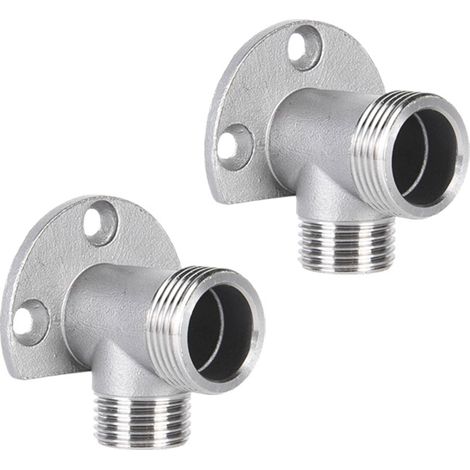 2-teiliges Wandarmatur-Set für Badezimmer, Wandwinkel, Anschlussrohr für Aufputzarmatur (silber)