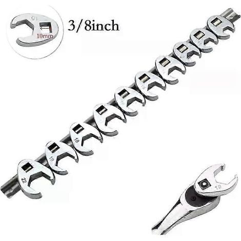 Jeu de 10 clés à fourche métriques 10-22 mm, entraînement 3/8", cliquet mobile - Outils à main - JXLGV (1/5)