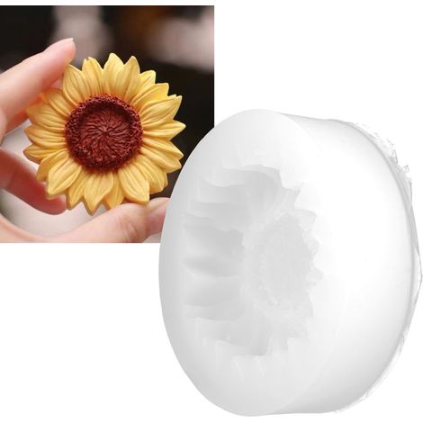 Moules à fondant tournesol pour gâteaux et cupcakes, blancs, sans trous, pour baby shower. (1/5)