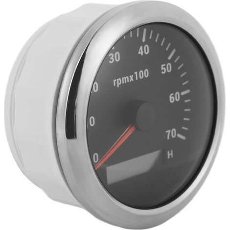85-mm-Drehzahlmesser, 0–7000 U/min, einstellbar, 7-farbige Hintergrundbeleuchtung, für Auto-, Boots- und Motoren, 9–32 V DC, Schwarz (1/5)