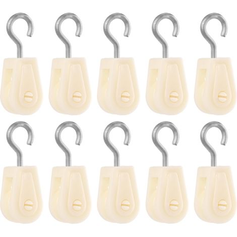 20 Pièces Mini Poulie en Plastique, Légère Poulie en Nylon Poulie à Câble Métallique Poulie de Corde à Linge en Nylon pour Bricolage Maison École Grues Projet de Cadre de Poulie