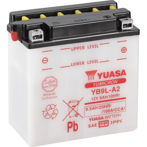 Batterie moto YUASA YB9L-A2 12V 9.5AH 100A (1/3)