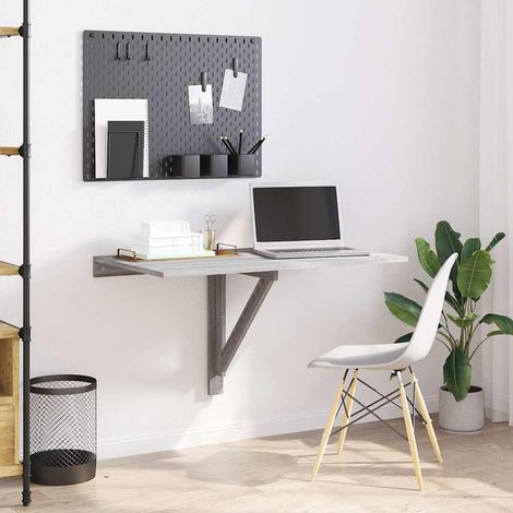 vidaXL Table murale pliable Sonoma gris 100x60x56 cm Bois d'ingénierie (1/5)