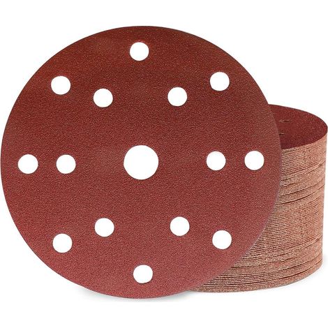 Schleifscheiben 150mm Klett 120 Körnung 15 Loch 50 Stück für Exzenterschleifer (1/5)