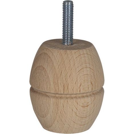 Möbelfuß Feste Kugel Buche Roh Weiß/Beige, 6 cm Cime