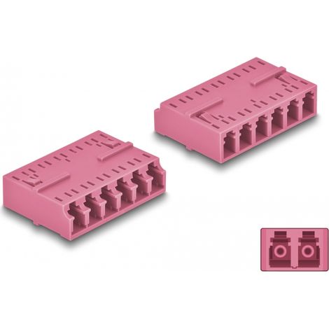 Delock Acoplador Fibra Ãptica HD LC Hexaplex hembra a LC Hexaplex hembra violeta