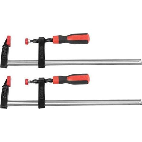 Serre-joints Métallique à Libération Rapide 2 Pièces, Largeur de Serrage 300 mm et 150 mm pour Travail du bois, des Métaux et DIY (1/4)