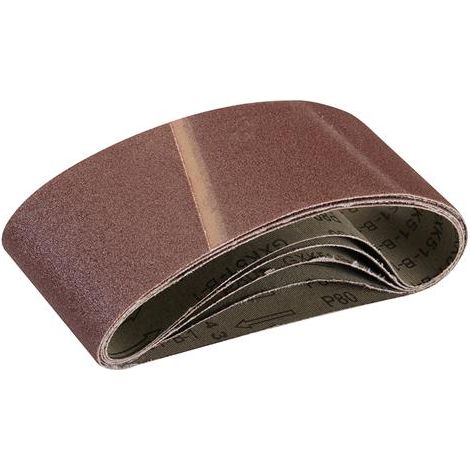 Silverline 5 nastri abrasivi 75 x 457 mm Grana 80