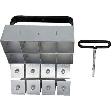 Trywise Blocleur de Terre Manuel Double Rangée, Moule à Motte 8 Blocs en 1 Pression, Outil Jardin pour Semis et Pépinière (1/4)