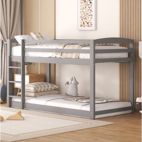 letto a castello 90x200 salvaspazio sicuro pino grigio OKMYHOME (1/5)
