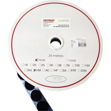 FASTECH® Pastille ronde auto-agrippante hotmelt à coller partie crochets (Ø) 20 mm noir 5 m