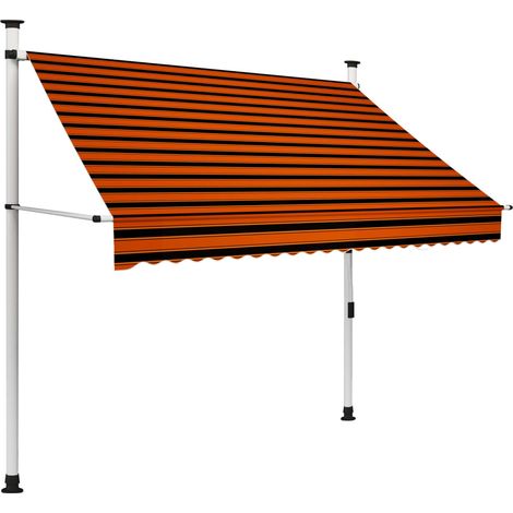 vidaXL Tenda da Sole Retrattile Manuale 200 cm Arancione e Marrone