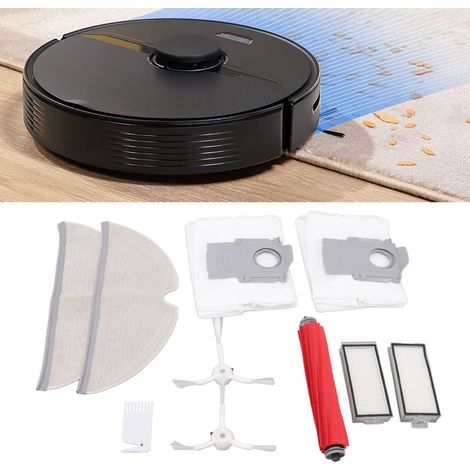 Kit de repuestos para aspiradoras robot: 2 filtros, 1 cepillo principal, 2 cepillos laterales, 2 paños, 2 bolsas para Roborock Q7max+, T8 (1/5)