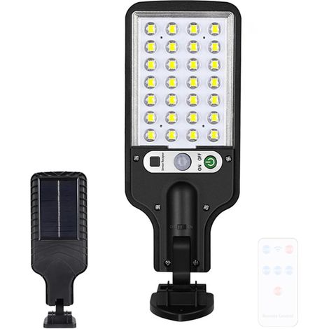 LED Solaire Extérieur Applique Murale avec Détecteur de Mouvement Lampe Murale avec Télécommande IP65 Étanche Eclairage Mural Sans Fil pour Jardin Garage Porche Cour 6500K Noire (Lumière Blanche) (1/5)