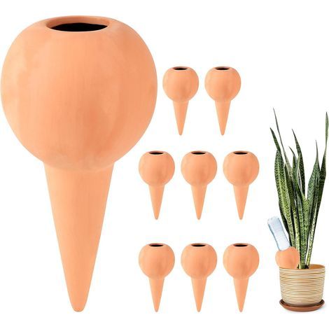 x 360 ml Tropfbewässerungskegel aus Ton, große Keramik-Bewässerungskugeln, automatische Terrakotta-Bewässerungsflaschen für Pflanzen, Terrakotta-Bewässerungstöpfe (1/5)