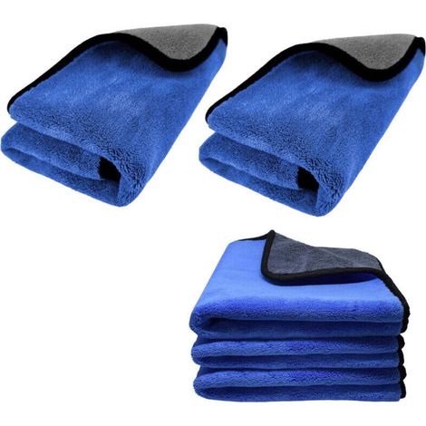 Chiffon en Microfibres 3X avec 500 GSM pour Un Entretien Parfait de la Peinture - extrêmement Absorbant et Doux pour l'entretien des Voitures et des Motos 30 x 30 cm (5PCS) (1/4)