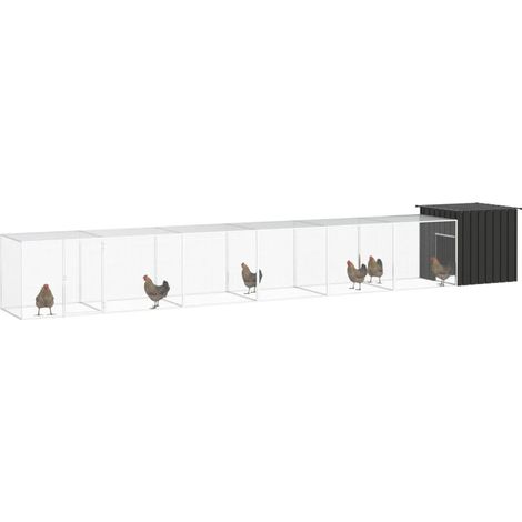 Maison Exclusive - Gabbia per Polli Antracite 700x91x100 cm Acciaio Zincato