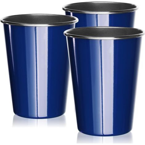 Lot de 3 gobelets en acier inoxydable bleu - Gobelets de haute qualité 500 ml - Gobelets de camping - Incassables et sans BPA (3 pièces - Bleu) (1/5)
