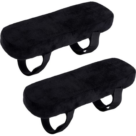 Coussins d'accoudoirs antidérapants en mousse à mémoire de forme, housses amovibles pour accoudoirs, coussins de soutien pour coudes, noirs (1/5)