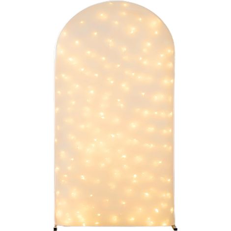 Arche lumineuse avec filet de pêche LED, décoration d'ambiance nocturne clignotante, arche pour mariage en extérieur (couleur champagne avec lumières - 200 x 100 cm sans cadre) (1/2)