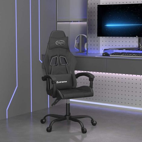 vidaXL Chaise de jeu pivotante Noir Similicuir (1/5)