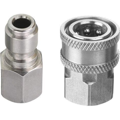 Tool Daily Pressure Washer Adapter, 3/8" Quick Connect Kit, Female Fitting, Stainless Steel, 5000 PSI (1/5)