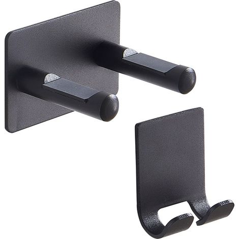 Schwarze Aluminium-Wandhalterung, kein Bohren erforderlich, für Badezimmer (1/5)
