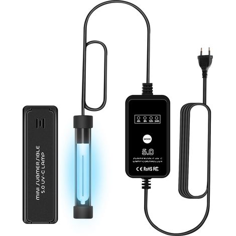Lampe stérilisateur UV economique aquarium - Désinfection UV cuisine et étangs - Minuterie et protection (1/5)
