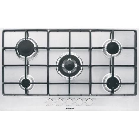 Plaque de cuisson Glem Gas GT955IX inox 11300 W acier inoxydable (1/2)