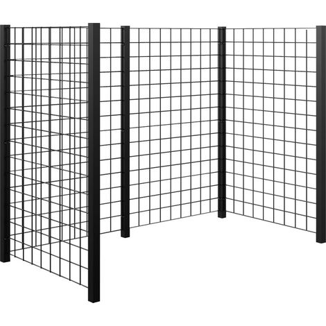Plus Mülltonnenabtrennung Stahlspalier RAL 9005 Schwarz