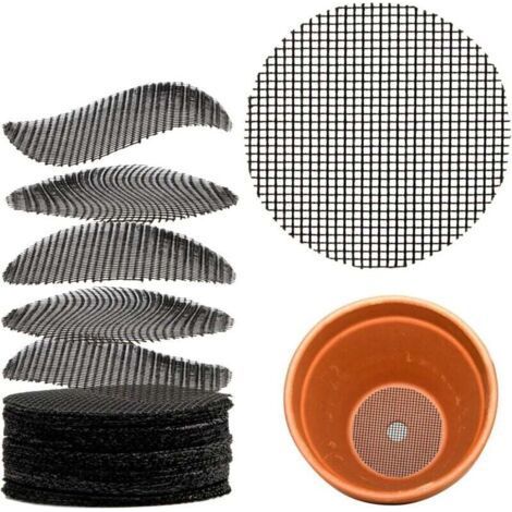 PA 100 filets de drainage de 5 cm pour pots de fleurs/bonsaïs afin d'empêcher l'infiltration du terreau (1/4)