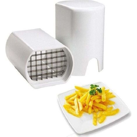 Coupe Frite,Triomphe Coupe Frites Manuel, Coupe Frites Professionnel, Coupe Pomme de Terre pour Frite, Grille Coupe Frite INOX (Blanc) (1/4)