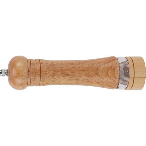 Pfeffermühle aus Holz mit Sichtfenster, einstellbarem Mahlgrad, einfacher manueller Bedienung, helle Holzfarbe (1/5)