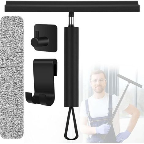 Raclette Douche, Raclette Silicone avec Support Noyau Acier Inoxy pour Salle de Bain, Raclette de Douche Nettoyeur pour Douche (1/4)
