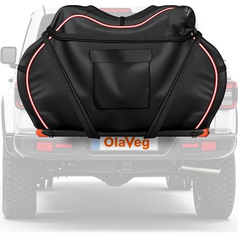 600D Série Housse de Vélo pour 2 vélos Housse de vélo pour porte-vélos de voiture, résistante aux déchirures, avec protection de guidon et fente arrière (1/5)