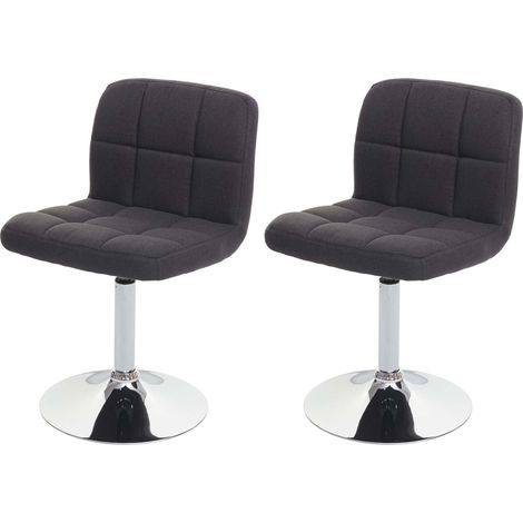 Set 2x sedie lounge Kavala elegante moderno tessuto 44x43x76cm grigio scuro