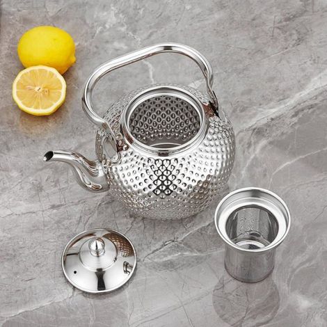 Théière - Acier Inoxydable - 1 2 L - Compatible Induction Gaz Électrique Vitrocéramique - Avec Infuseur Amovible - Pour Maison Restaurant Camping - 1 Pièce (1/5)