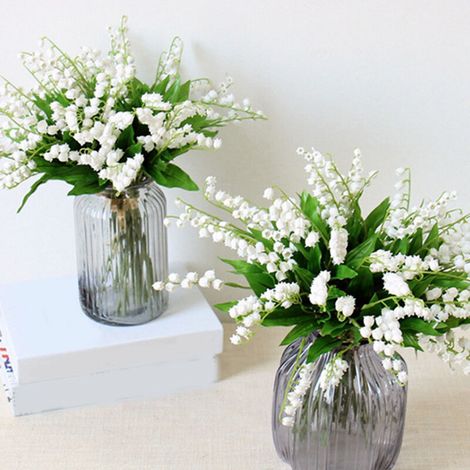 6pc Artificial Lily of The Valley High Simulation Fake Flower for Home Wedding Decoration (1/4)