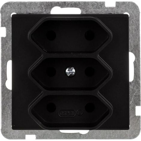 Sonata Dreifachsteckdose b/u 2,5A Euro schwarzmetallic GP-3R/m/33