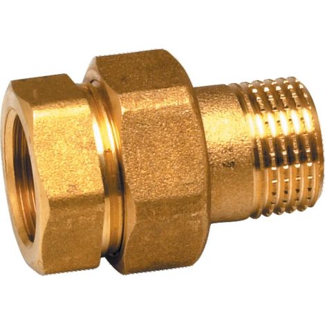 Conector de unión de latón recto con rosca MF 12x17