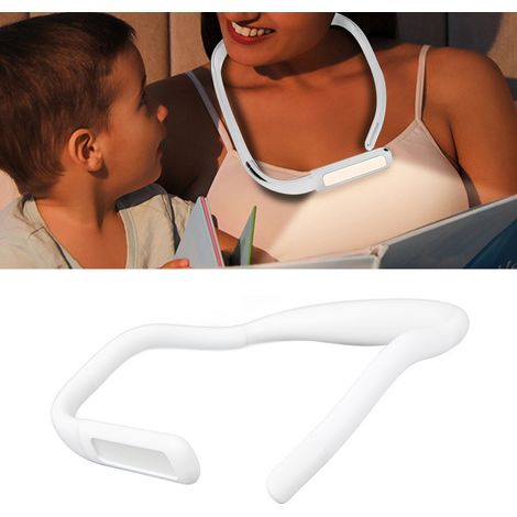 GH-8 Nackenleuchte, USB-aufladbar, Hochleistungs-LED-Nackenleuchte mit 3 Farben, ideal zum Lesen, Stricken, Campen und für Reparaturen (Weiß) (1/5)