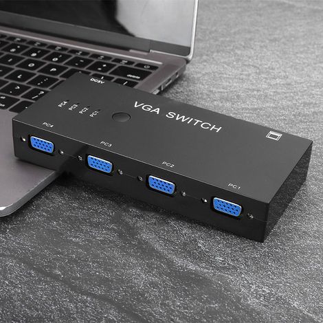 Adaptateur HDMI vers VGA 4K pour PC et Moniteur avec Câble Vidéo Intégré Noir (1/5)
