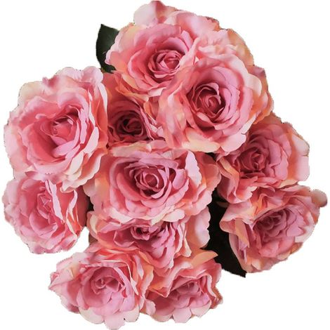 Bouquet de 11 roses artificielles Saint Valentin Tendresse H 75 cm (1/3)