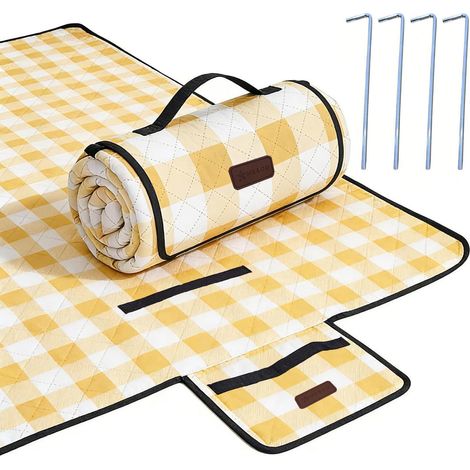Picknickdecke extra groß 200x200cm wasserdicht faltbar für Strand Camping Rasen (1/5)