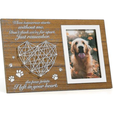 Cadeaux commémoratifs pour animaux de compagnie, cadre commémoratif pour la perte d'un animal de compagnie, laissez des empreintes de pattes dans nos cœurs, cadre de condoléances avec empreintes de pa (1/5)