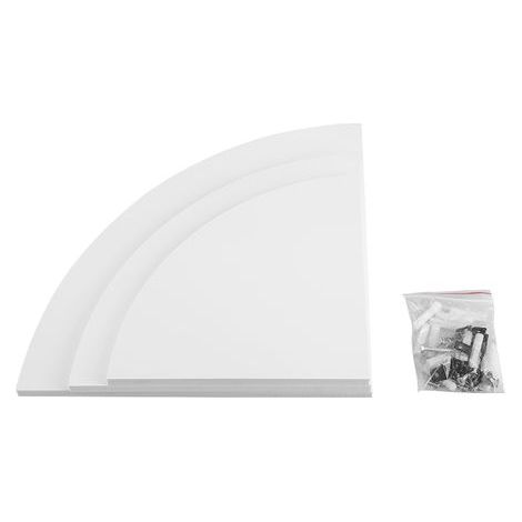 Etagère d'angle (Ensemble de Trois Pièces), Etagère de Rangement Murale Flottante Etagère d'angle Etagère de Coin, Utilisée dans La Salle de Bain, La Chambre à Coucher, Le Salon, Le Bureau de Cuisine. (1/5)