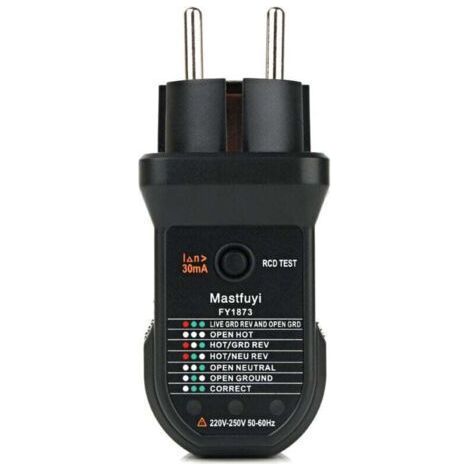 Testeur de prises Socket, testeur de prises différentielles avancé, fil neutre automatique, fil de terre direct, détecteur de polarité de circuit, testeur de fuites électriques, testeur (1/4)
