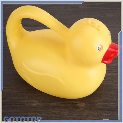 arrosoir de dessin animé Arrosoir en plastique pour enfants, 1200ml, animaux de dessin animé, piscine outils Jaune canard (1/5)