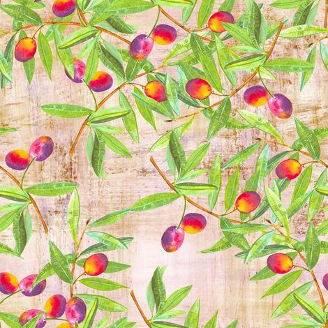 Papier peint autocollant imperméable à placage 44,5 x 300 cm, motif prunes