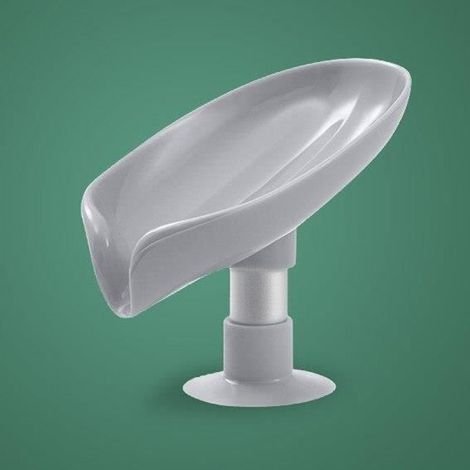 Porte-savon en forme de feuille, étagère de douche, boîte à savon de bain, ventouse verticale, plateau de rangement pour le linge, f (1/4)